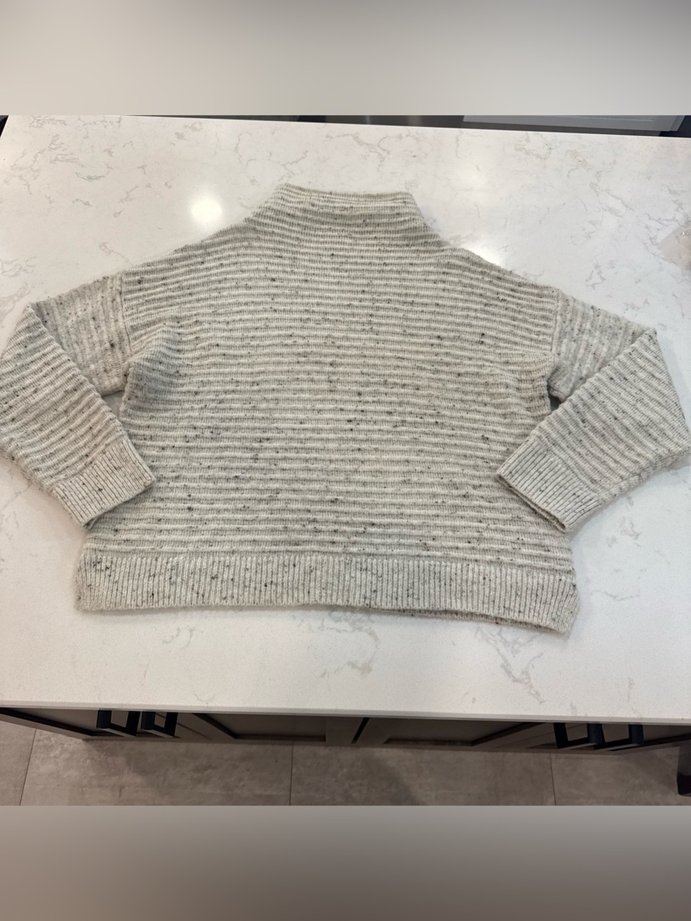 Madewell XL Cozy Cream Ribbed Mock Neck Women's Sweater